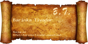 Barinka Tivadar névjegykártya